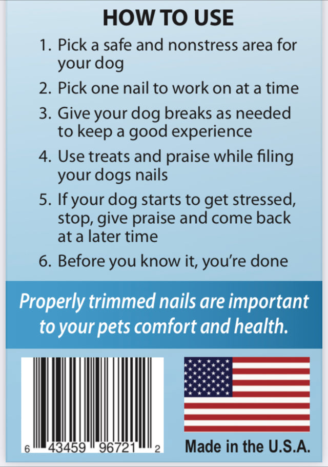 Ez Paw Nail File- Dog Nail File- Dog Grooming File- Stress Free file for dogs Nails- No Clippers No Grinders- Effective way to trim Dog Nails and Dewclaws